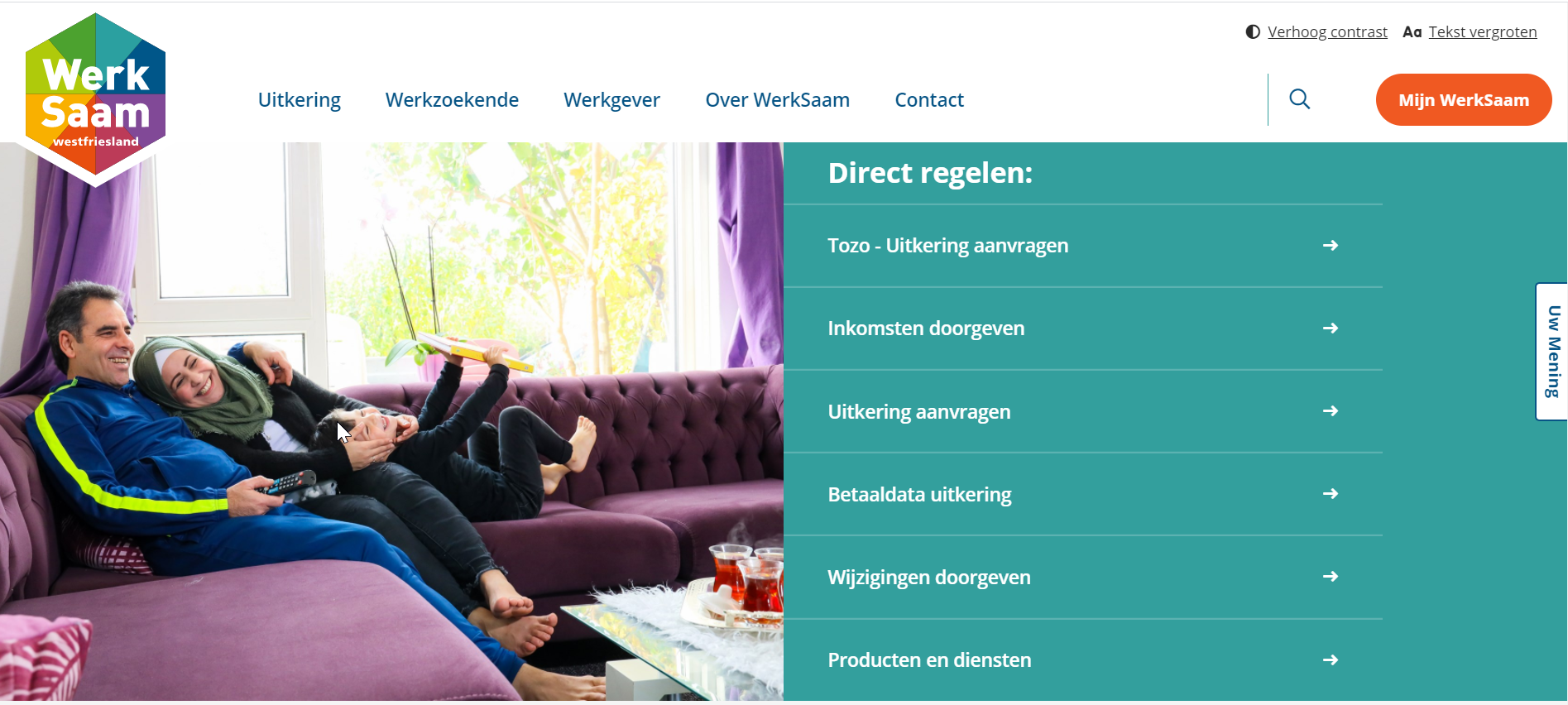Screenshot website WerkSaam